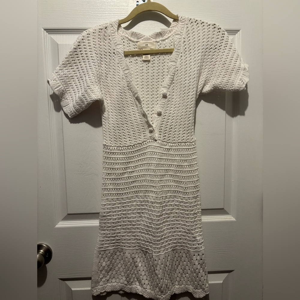 H&M Women's White Crochet Dress